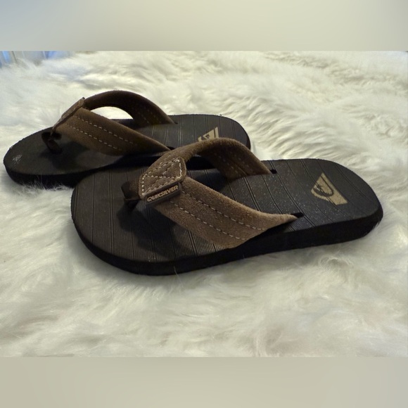 Quiksilver Carver Suede Boys Flip Flops - Picture 2 of 4